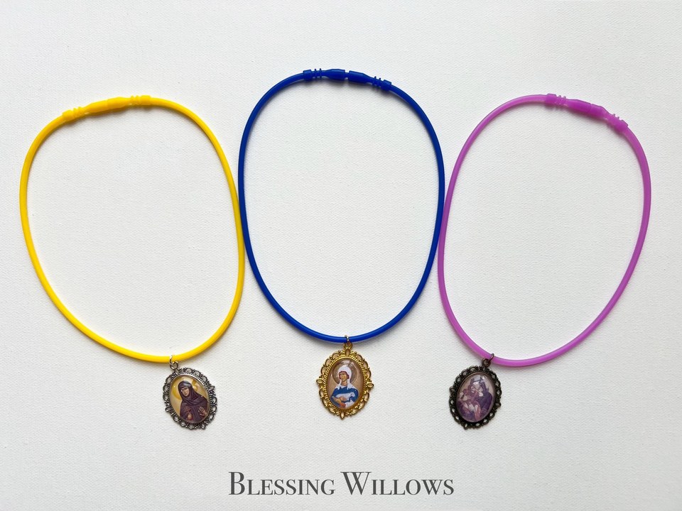 Custom Saint Necklace: Silicone Cord Necklace