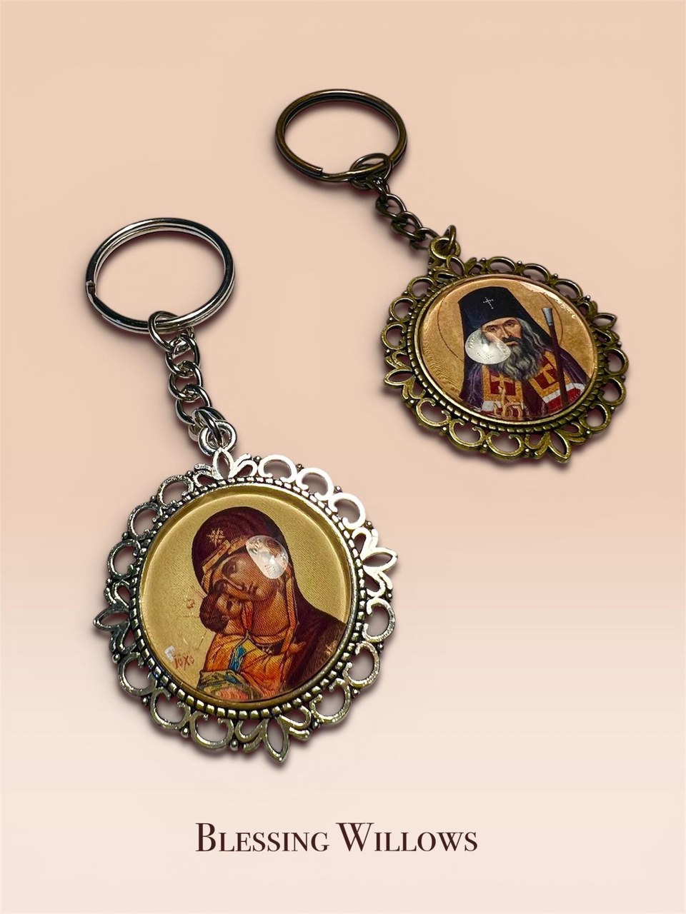Double-Sided Custom Patron Saint Keychain