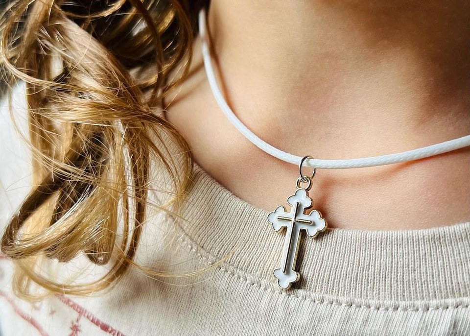 Enamel Cross with Necklace Cord (10 colors)